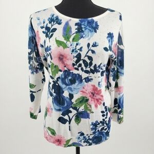 Rebecca Malone Floral Long Sleeve Top - Blue and Pink